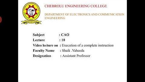 Execution of a complete instruction