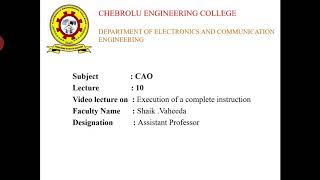 Execution of a complete instruction