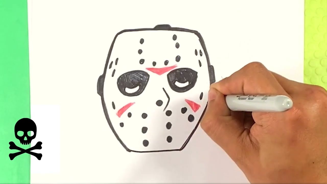 EASY How to Draw JASON VOORHEES MASK 