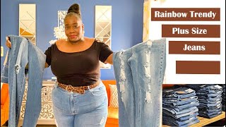 rainbow plus size jeans