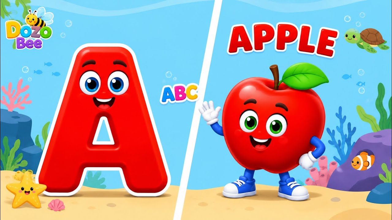 ABC Learning Song for Toddlers | A for Apple 🍎 , B for Ball 🥎 | abcd ...