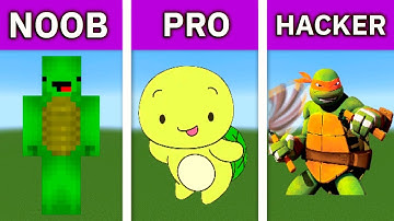Turtle Ninja in Minecraft ☘️ NOOB vs PRO vs HACKER (Pixel Art)