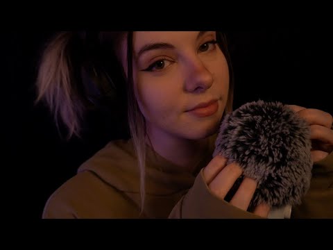 ASMR | extra slow whispered ramble & fluffy mic scratching - blue yeti
