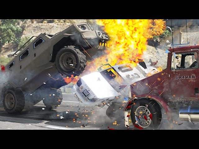 GTA 5 DESTRUCTIVE INSURGENT CRASHES - IMPACT COMPILATION #19