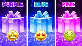 Choose Your Gift! 🎁 | 3 Gift Box Challenge 😱 | Purple, Blue, Pink 💜💙💗