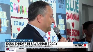 Second Gentleman Doug Emhoff campaigns in Savannah