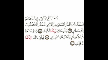 سورة الرحمن 5 القسم الخامس تكرار كيفي من .. يا معشر الجن والإنس .. إلى .. فبأي آلاء ربكما تكذبان