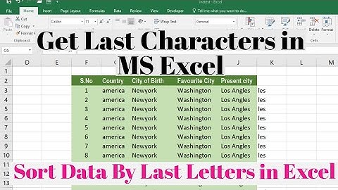 How To Get Last Letters In MS Excel | Sort Data By Last Characters in Microsoft Excel