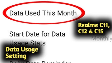 Realme C11, C12 & C15 Data Usage Setting