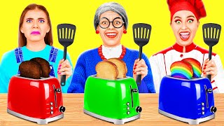 Já vs Babička Kuchařská Výzva | Jednoduché tajné kuchyňské hacky a nástroje TeenTeam Challenge