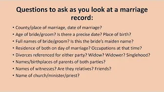 Marriage Records—Lots of Places to Find Them! Recorded March 27, 2024