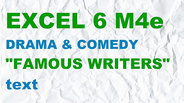 EXCEL 6 for Kaz M4e   "FAMOUS WRITERS"  text