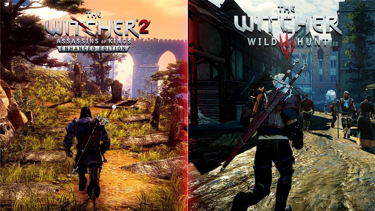 The Witcher 1 Vs The Witcher 2 - Assassins of Kings Vs The Witcher 3 - Wild  Hunt