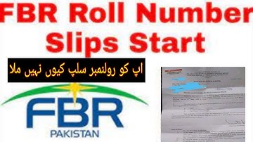 Fbr Roll number slips issued