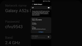 how to change mobile hotspot band on samsung galaxy a52s 5g from 2.4ghz to 5ghz