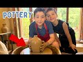 Oliver and lucas get messy and make pottery play with pottery  educationals for kids 