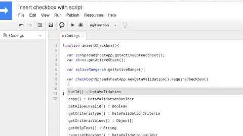 Google Sheet:  Insert Checkbox with App Script