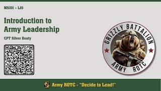 Introduction to Army Leadership - MSL101 Lesson 10 - ROTC Net Worth