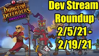 Dev Stream Roundup for 2/5/21 - 2/19/21 - Dungeon Defenders: Awakened