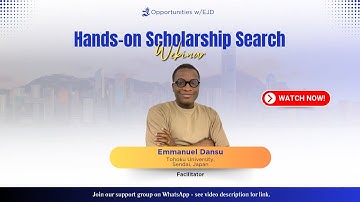 OwEJD || Hands-on Scholarship Search Webinar || Dr. Emmanuel Jesuyon Dansu || 2025.10.18