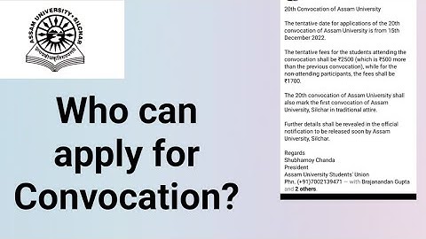 Assam University Silchar|| Who can apply for 20th Convocation? Explained|