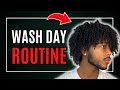 Mens full wash day routine curlycoily hair