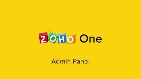 Zoho One Admin Panel