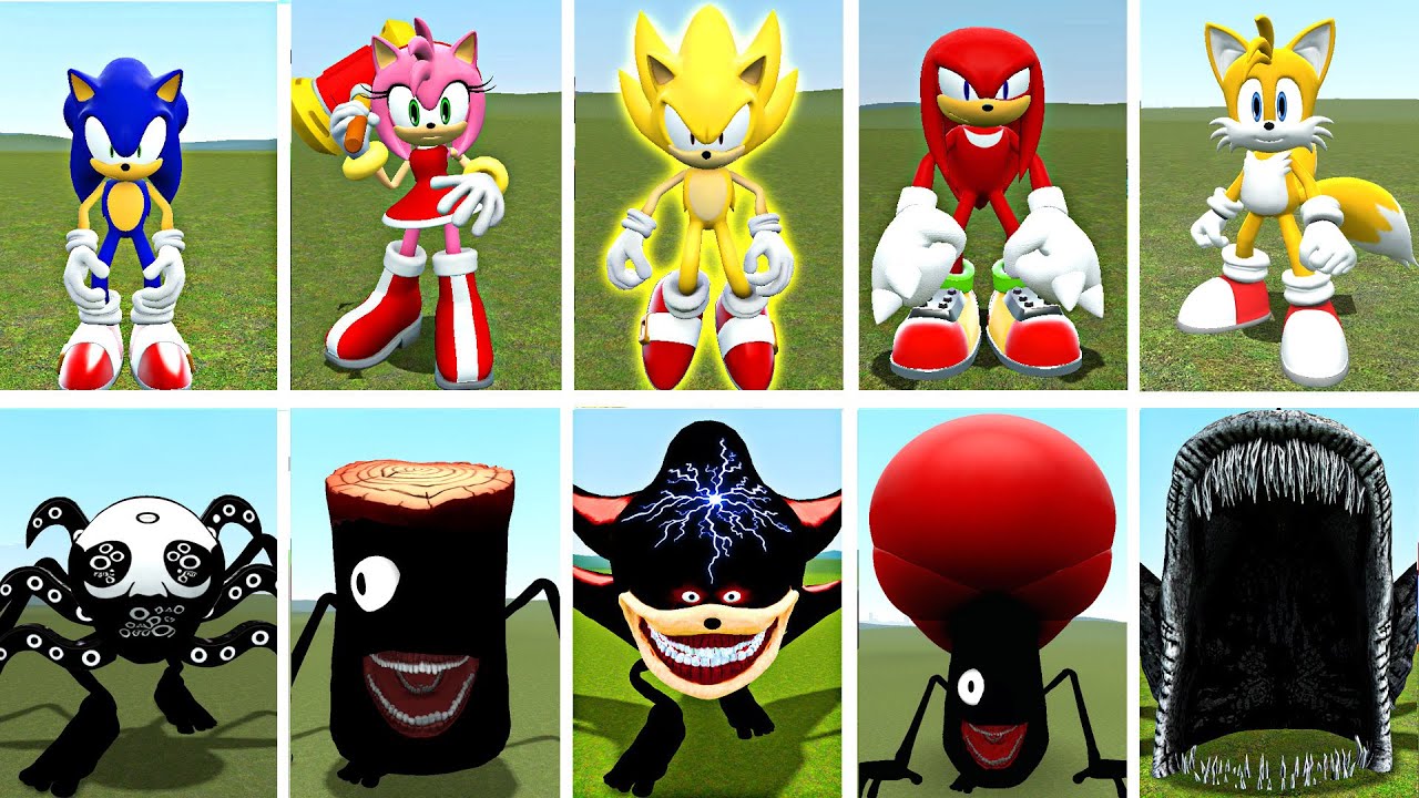 NEW EVOLUTION & CURSED DARK MONSTER vs SONIC TEAM HERO | HORROR TRANSFORMATION BATTLE in GARRY'S MOD