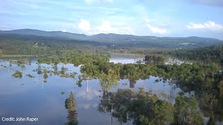 Vermont flooding: See drone video of East Barre damage
