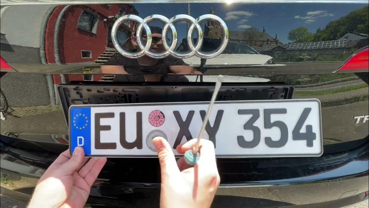 Kennzeichenhalter Nummerschild Kennzeichen für Audi A4 S4 RS4 Echt Car