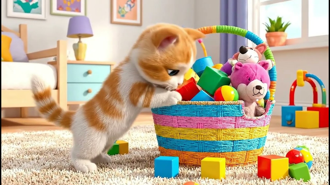 mama cat teaches kittens how to prepare an emergency bag