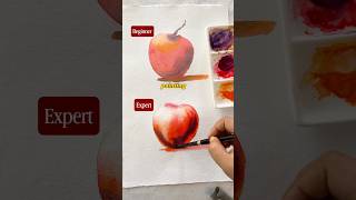 Glowing, luminous watercolor painting demo of an apple #stillife #colortheory
