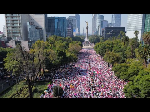 La marcha a favor del INE desde el aire