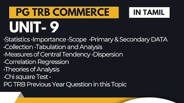 PG Commerce UNIT IX - Statistics and PG TRB Previous Year Question in this Topic