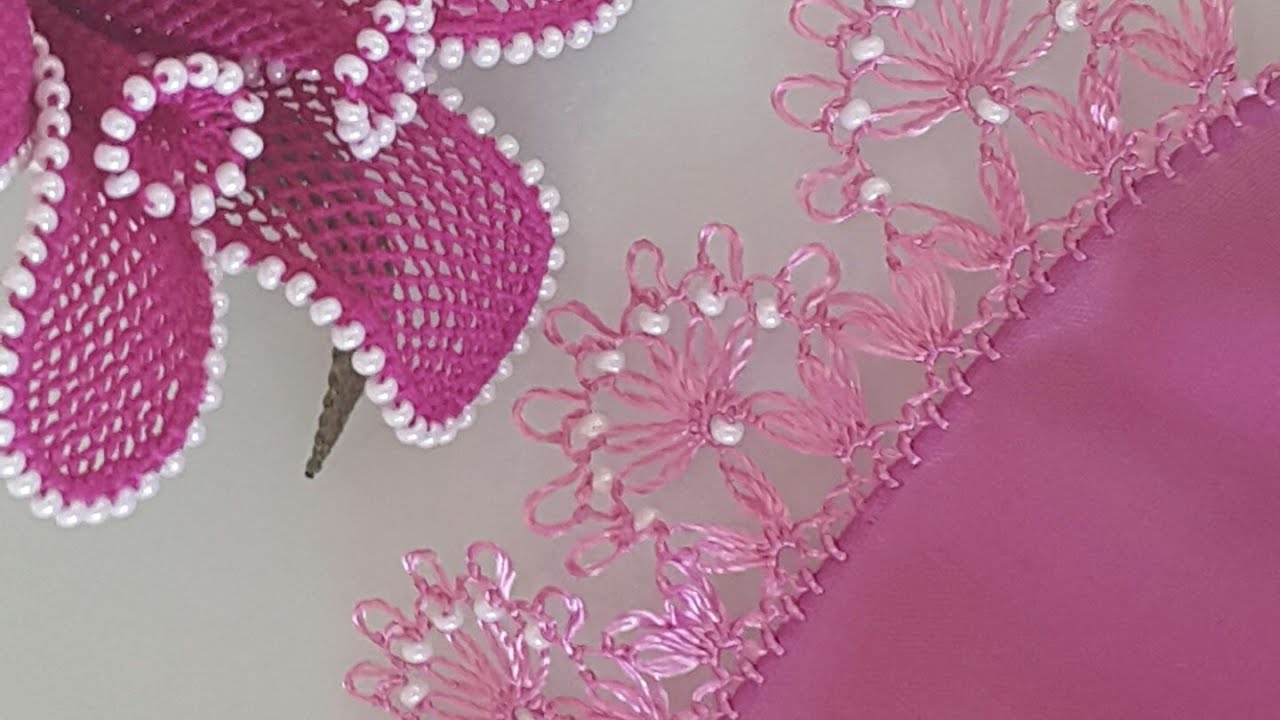 Çok tatlı bir Kum Boncuklu iğne oyası yapımı #igneoyasimodelleri #igneoyasi #boncukluigneoyasi