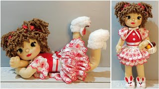 🥰Beyond AMAZING/💥Making Curly Haired Dolls Out of Socks/👧Animated Doll,Girls Will Love It