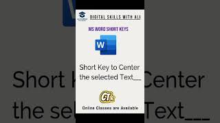 Short key to center the text in Ms Word #education #msword #tech #shorts