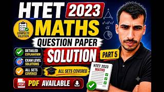 HTET 2023 PART 5 MATHS PAPER QUESTION SOLUTION BY ROHIT SIR,#HTET,#CTET#RPSC#REET#UPTET