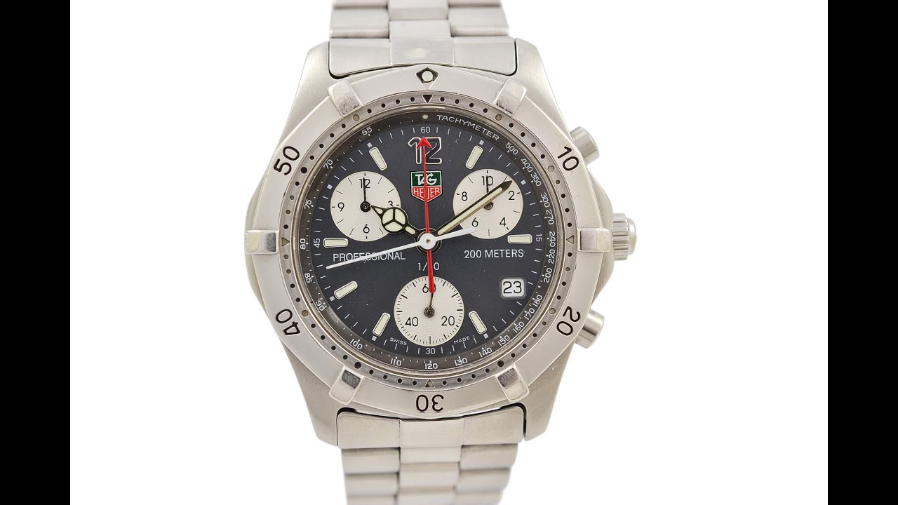 TAG HEUER 2000 Chronograph CK1113 S/N PG8677 Watch - FREE WORLDWIDE SHIPPING!