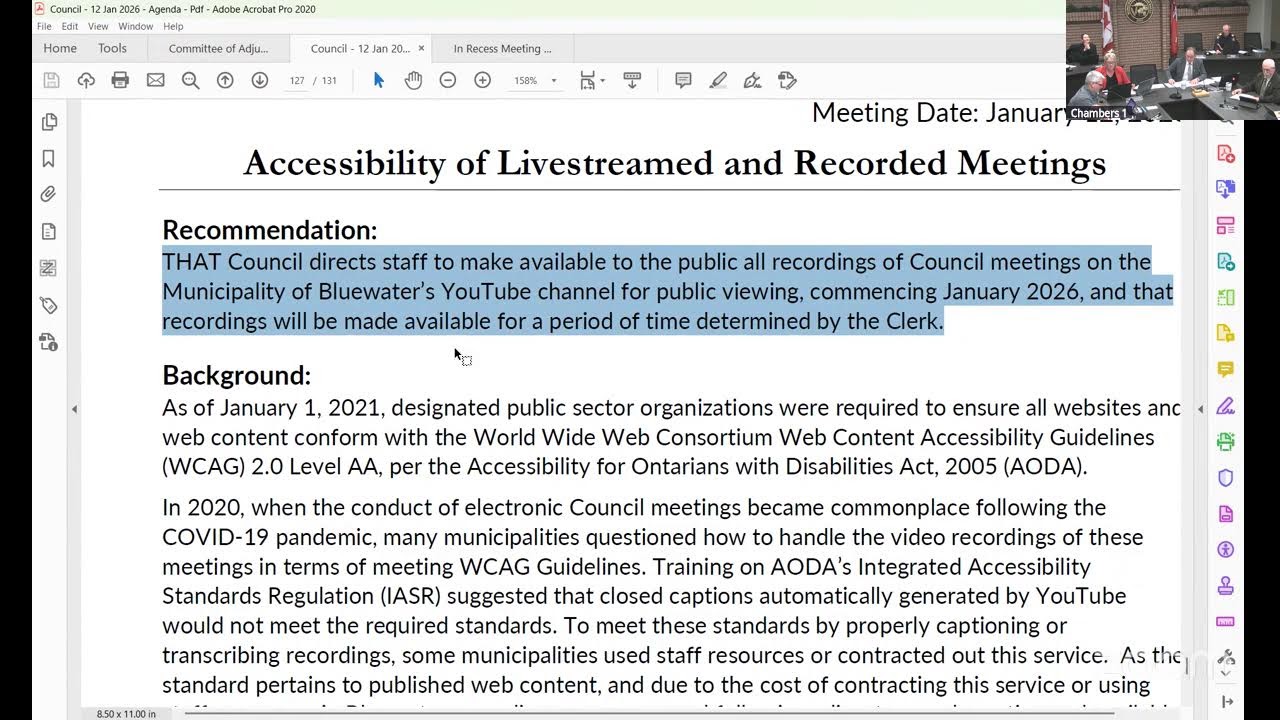 Committee of Adjustment/Council Meeting - January 12, 2026