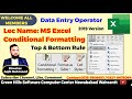 Ms Excel full course 2019 | MS Excel Conditional Formatting | Top & Bottom Rules Style group