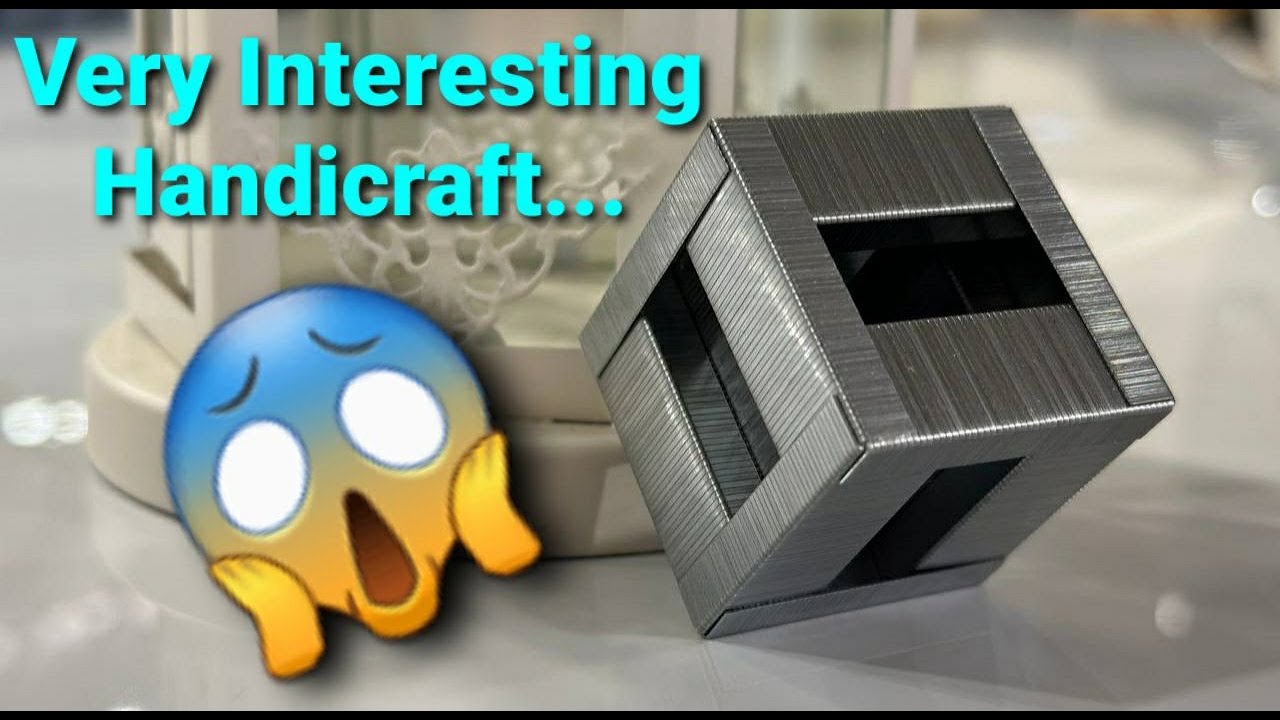 Making a cube from Stapler with magic hand... Делаем кубик из степлера ...