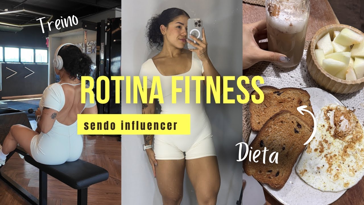 Um dia na minha rotina fitness | treino, dieta e vida de influencer