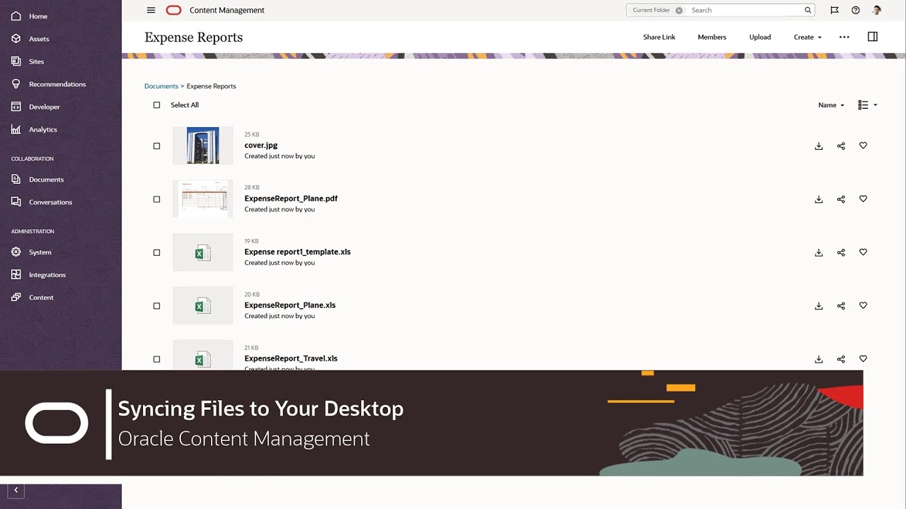 Syncing Files to Your Desktop with Oracle Content Management