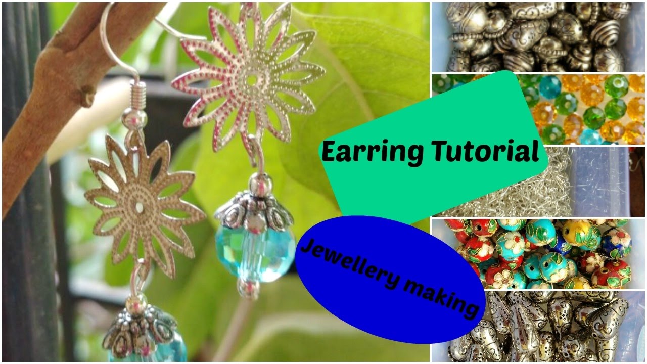 Simple earring tutorial - Jewelry making - Grey Pot