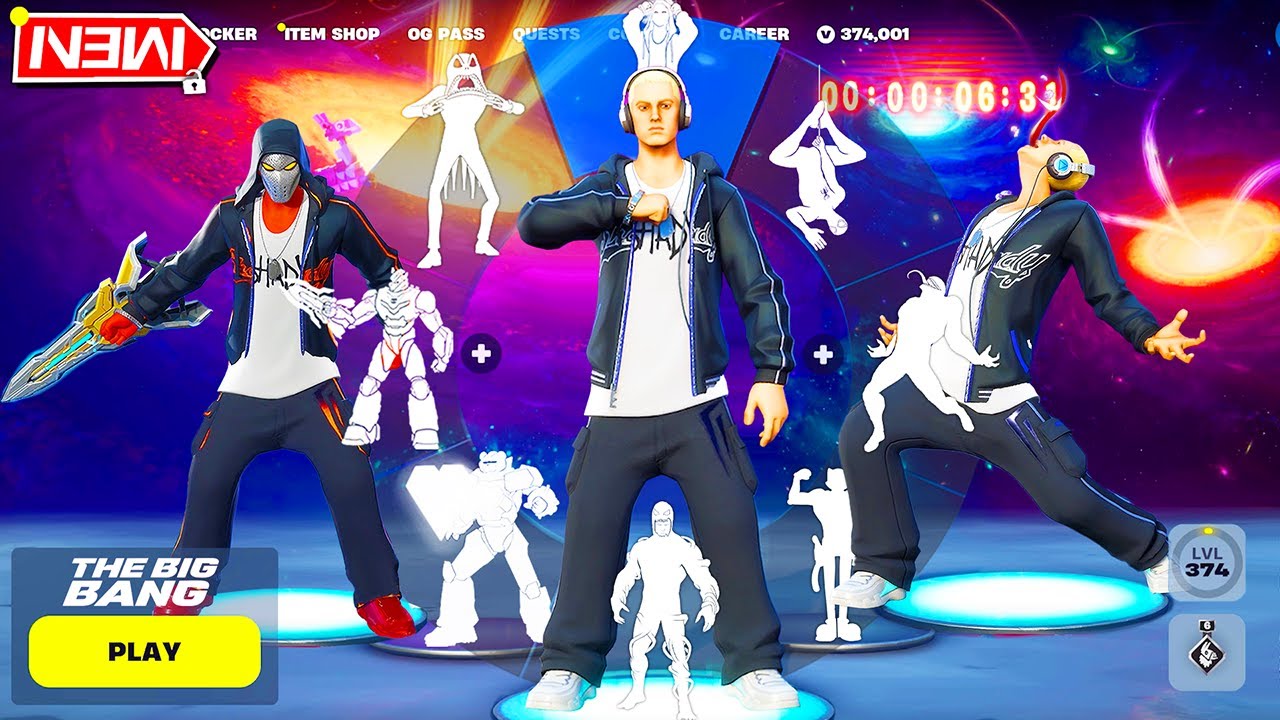 Fortnite EMINEM (Slim Shady Skin) doing all Funny Built-In Emotes  #THEBIGBANG 