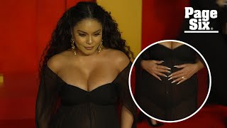Pregnant Vanessa Hudgens flaunts baby bump in sheer gown at 2024 Vanity Fair Oscars afterparty