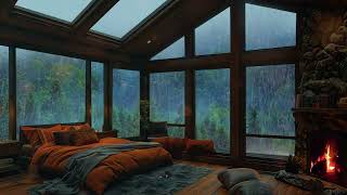 Rain Sounds For Sleeping #136 Relaxing Thunder &amp; Lightning - Cozy Bedroom with Rainstorm for Relax