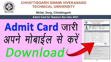 Csvtu Exam Admit Card 2022 Kaise Download Karen in Hindi
