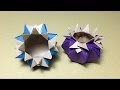 【折り紙（おりがみ）】　花瓶（箱、つぼ）の折り方　作り方　実用　入れ物